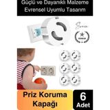 Svein 6 Adet Sert Plastik Dayanıklı Bebek Çocuk Priz Koruma Güvenlik Koruyucu Aparat Emniyet Kapağı Beyaz