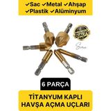 Svein 6 Parça Premium Titanyum Kaplama Hss Bits Uçlu Kırılmaz Paslanmaz Havşa Açma Matkap Uç Seti