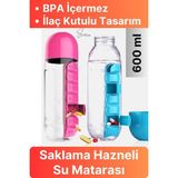 Svein 600 ml Sızdırmaz Su Matara Şeffaf Renkli Dayanıklı Yapı ile Spor ve Outdoor Kullanım İçin