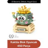 Svein #blokpuzzle Kaktüs Blok Oyuncak 450 Parça Yapı Inşa Seti Eğitici Zeka Geliştirici Montaj Puzzle Stem Tasarım Motor Beceri Dikkat Konsantrasyon Çocuk Hobi Aktivite Oyunu Renkli Maket