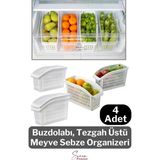 Svein Buzdolabı Sepeti Çok Amaçlı Evye Altı Dolap Içi Meyve Sebze Düzenleyici Sepet Organizer Beyaz 4 Adet