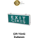 Svein Cata Işıklı Düz Çift Yönlü Acil Çıkış Exit Tabelası Şarjlı Yönlendirme Parlayan Armatür Uyarı Levhası - diğer - 1 Adet
