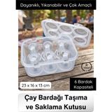 Svein #çaybardağı Çay Bardağı Taşıma ve Saklama Kutusu Organizer Pratik Bardak Düzenleyici Kamp Piknik - Şeffaf - 1