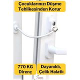 Svein Çelik Halatlı Kablolu Anahtarlı Dayanıklı Pvc Kapı Pencere Emniyet Çocuk Güvenlik Kilidi 1 Adet