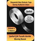 Svein #çifttaraflıbant 120 kg Taşıma Kapasiteli Şeffaf Çift Taraflı Akrilik Montaj Bandı 24MM x 2 Metre Güçlü Yapışkan Iz Bırakmayan Silikonize Sabitleme Bantı Cam Duvar Metal Plastik Ahşap Otomotiv Ayna