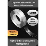 Svein #çifttaraflıbant Şeffaf Çift Taraflı Akrilik Montaj Bandı 18MM x 2 Metre Güçlü Yapışkan Iz Bırakmayan Silikonize Nano Sabitleme Bandı Cam Duvar Ayna Otomotiv Çıta Logo Askılık Pano Ev Ofis Kullanımı