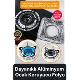 Svein Çok Amaçlı Pratik Leke Önleyici Isıya Dayanıklı Yıkanabilir Alüminyum Ocak Koruyucu Folyo - 10 Adet - 23 x 23 cm