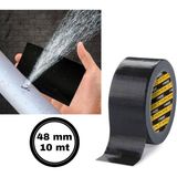 Svein Çok Amaçlı Su Geçirmez Sızdırmaz Dayanıklı Boru Çatlak Onarım Izolasyon Siyah Tamir Bandı 48MM 10MT - 48 mm x 10 mt