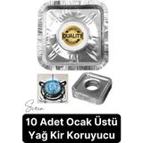 Svein Dayanıklı 10 Adet Alüminyum Ocak Koruyucu Folyo Kare