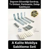 Svein Deprem Güvenliği Dolap Duvara Sabitleme Aparatı Seti Mobilya Portmanto Gardırop Eşya L Demir Gönye