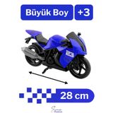 Svein Detaylı Çocuk Yarış Motosikleti Büyük Boy Oyuncak Motorbisiklet Moto Racing Sticker Hediyeli 28 Cm
