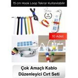 Svein #düzenleyici Organizer Naylon Siyah Çok Amaçlı Kablo Düzenleyici Cırt Cırtlı Kelepçe Seti 10 Adet 15CM Hook Loop Tekrar Kullanılabilir Kablo Toplayıcı Ev Ofis Atölye Masaüstü Düzenleme Aparatı