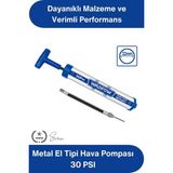 Svein #elpompası Metal El Tipi Hava Pompası 30 Psı Mini Bisiklet Lastik Top Şişirme Pompası Alüminyum Gövdeli Iğne Uçlu Manuel Taşınabilir Futbol Basketbol Voleybol Araç Kamp Spor Pompası