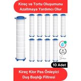 Svein #filtre 10 Adet Duş Başlığı Filtresi Kireç Klor Pas Önleyici Yedek Filtre Seti Pamuk Su Arıtma Kartuşu Standart Uyum Banyo Su Temizleyici Tortu Partikül Giderici Saç Cilt Koruma Filtre Kartuş