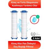 Svein #filtre 2 Adet Duş Başlığı Filtresi Kireç Klor Pas Önleyici Yedek Filtre Seti Pamuk Su Arıtma Kartuşu Standart Uyum Banyo Su Temizleyici Tortu Partikül Giderici Saç Cilt Koruma Filtre Kartuş