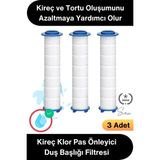 Svein #filtre 3 Adet Duş Başlığı Filtresi Kireç Klor Pas Önleyici Yedek Filtre Seti Pamuk Su Arıtma Kartuşu Standart Uyum Banyo Su Temizleyici Tortu Partikül Giderici Saç Cilt Koruma Filtre Kartuş