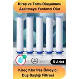 Svein #filtre 5 Adet Duş Başlığı Filtresi Kireç Klor Pas Önleyici Yedek Filtre Seti Pamuk Su Arıtma Kartuşu Standart Uyum Banyo Su Temizleyici Tortu Partikül Giderici Saç Cilt Koruma Filtre Kartuş