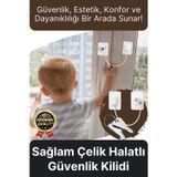 Svein #GüvenlikKilidi Dayanıklı Çelik Halat Beyaz Plaka Pvc Pencere Emniyet Çocuk Halatlı Güvenlik Kilidi