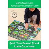 Svein #halı Şehir Yolu Desenli Çocuk Araba Oyun Halısı Eğitici Keşif Temalı Eğlenceli Yumuşak Konforlu - Çok Renkli