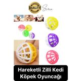 Svein Hareketli 3.5 cm Çıngıraklı Kedi Köpek Evcil Hayvan Oyun Topu Plastik Zil Oyuncağı Eğitici