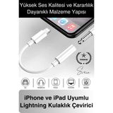 Svein Iphone 15-14-13-12-11-X-7-8 Lightning Uyumlu Kablolu Kulaklık Çevirici Tak Çalıştır Aux Dönüştürücü - Beyaz