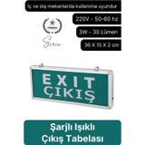 Svein Işıklı Düz Çift Yönlü Acil Çıkış Exit Tabelası Şarjlı Yönlendirme Parlayan Armatür Uyarı Levhası