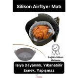 Svein Isıya Dayanıklı Esnek Yıkanılabilir Yapışmaz Silikon Fırın ve Airfryer Yuvarlak Model Pişirme Matı