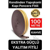 Svein Kalın Kauçuk 2x50=100 mt Ekstra Uzun Kahve Kapı Pencere Fitili Soğuk Koruyucu Geçirmez İzolasyon