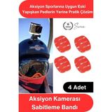 Svein #kamerabandı Araç Kamerası Yapıştırma Bandı 3m Çift Taraflı Su Geçirmez Ped Otomobil Motosiklet Kask Aksiyon Kamera Gopro Sabitleme Pedi Endüstriyel Güçlü Montaj Aparatı 45X35MM 4 Adet - 45 x 35 mm