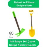 Svein #kazmakürek Ikili Bahçe Seti Çocuk Kazma Kürek Oyuncak Kum Plaj Toprak Bahçe Oyun Seti Dayanıklı Plastik Ergonomik Saplı 50 cm 2 Başlı Çapa Piknik Dış Mekan Aktivite Eğitici Gelişim Aracı