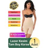 Svein #korse Sıkılaştırıcı Iz Bırakmayan Kaymayan 2 Beden Küçülten Kadın Lazer Kesim Tam Boy Askılı Korse - L/XL