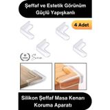 Svein #KöşeKoruma Silikon Şeffaf Masa Kenarı Koruma Aparatı 4 Adet Yapışkanlı Köşe Koruyucu Bebek Çocuk Gü