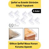Svein #KöşeKoruma Silikon Şeffaf Masa Kenarı Koruma Aparatı 8 Adet Yapışkanlı Köşe Koruyucu Bebek Çocuk Gü