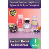 Svein #Matara Kaliteli BPA İçermez Pipetli Askılı Çocuk Okul 3D Desenli Sevimli Robot Şeklinde Su Matarası