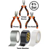Svein Mini Takı Bijuteri Hobi Karga Burun Yan Keski Pense Çok Amaçlı Siyah Beyaz Gri Tamir Bandı Seti