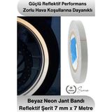 Svein #neonbant Beyaz Neon Jant Bandı Reflektif Şerit 7mm 7 Metre Motosiklet Otomobil Bisiklet Jant Çember Dekoratif Yapışkanlı Çizgi Sticker Gece Görünürlük Suya Dayanıklı Unı EN12899 Sertifikalı