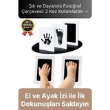 Svein Özel Seri Mürekkepsiz 2 Kullanımlık Evcil Hayvan Bebek El Ayak İzi Fotoğraf Hatıra Çerçevesi Seti