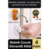 Svein Özel Tasarım Buzdolabı Çekmece Pencere Dolap Sabitleyici Bebek Çocuk Koruyucu Güvenlik Kilidi 4 Adet