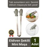 Svein Özel Tasarım Pratik Sevimli Eldiven Şekilli Isıya Dayanıklı Silikon Uçlu Mini Mutfak Servis Maşası - Çok Renkli