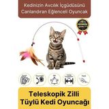 Svein Özel Üretim Bükülebilir Elastik Çanlı Eğlenceli Teleskopik Zilli Tüylü Kedi Oyuncağı Oyun Oltası - diğer - Çok Renkli