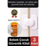 Svein Özel Üretim Çekmece Buzdolabı Pencere Dolap Sabitleyici Çocuk Bebek Koruyucu Güvenlik Kilidi 3 Adet