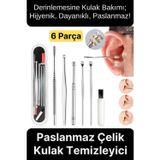 Svein Özel Üretim Paslanmaz Çelik Kulak Balmumu Toplayıcı Çıkarıcı Temizleyici Bakımı Çubuk Seti 6 Parça