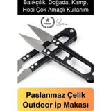 Svein Paslanmaz Çelik Yaylı Balıkçı İp Kesme Makası Dış Mekan Hobi Makası Keskin Budama İlik Açıcı