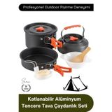 Svein #PişirmeSeti Kamp Seti Katlanabilir Alüminyum Tencere Tava Çaydanlık Outdoor Piknik Trekking Dağcılı