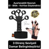 Svein Premium 3 Direnç Seviyeli Parmak Güçlendirici Damar Belirginleştirici Kavrama El Yayı Egzersiz Aleti