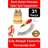 Svein Premium 31 Parça Yumurta Tornavida Bits Uç Seti Telefon Tamir Saat Elektronik Farklı Metal Başlık