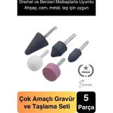 Svein Premium 5 Parça Hobi Gravür Taşlama Ucu Mini Metal Ahşap Oyma Seti Parlatma Zımparalama Fırçalama