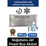 Svein Premium Dayanıklı Güvenli Malzeme Yolculuk Seyahat Yiyecek Soğutucu Jel Poşet Buz Aküsü 480gr 3 Adet