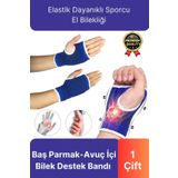 Svein Premium Elastik 1 Çift Fitness Voleybol Avuç İçi Baş Parmak Bilek Destek Bandı Sporcu El Bilekliği