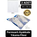 Svein Premium Fermuarlı Ayakkabı Yıkama Filesi Sandalet Terlik Çamaşır Çorap Torbası Yırtılmaz Dayanıklı